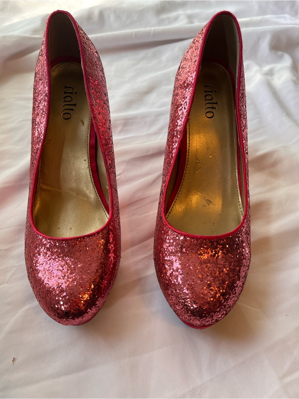 Rialto Dorothy Pink Glitter Pumps Heels Size 8.5 M